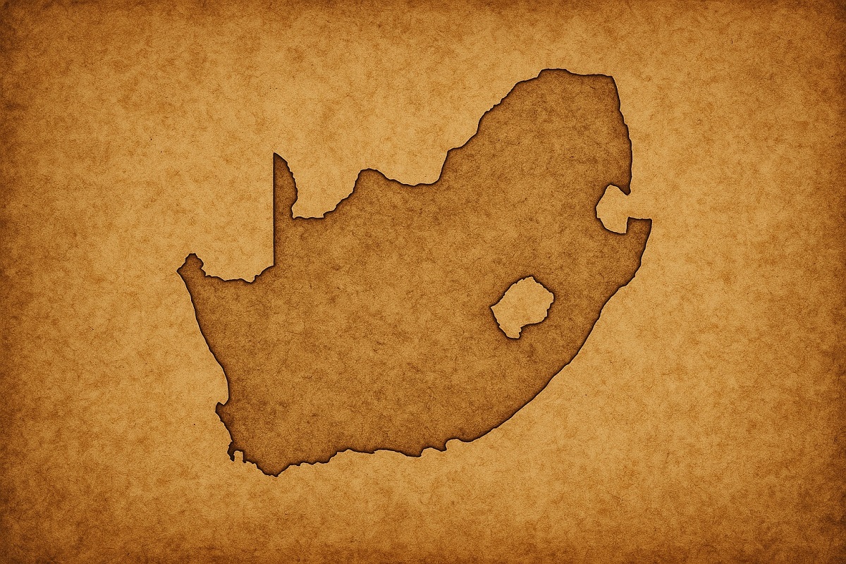 Ancient Map of South Africa on Weathered Parchment – Historical Roots Visualized